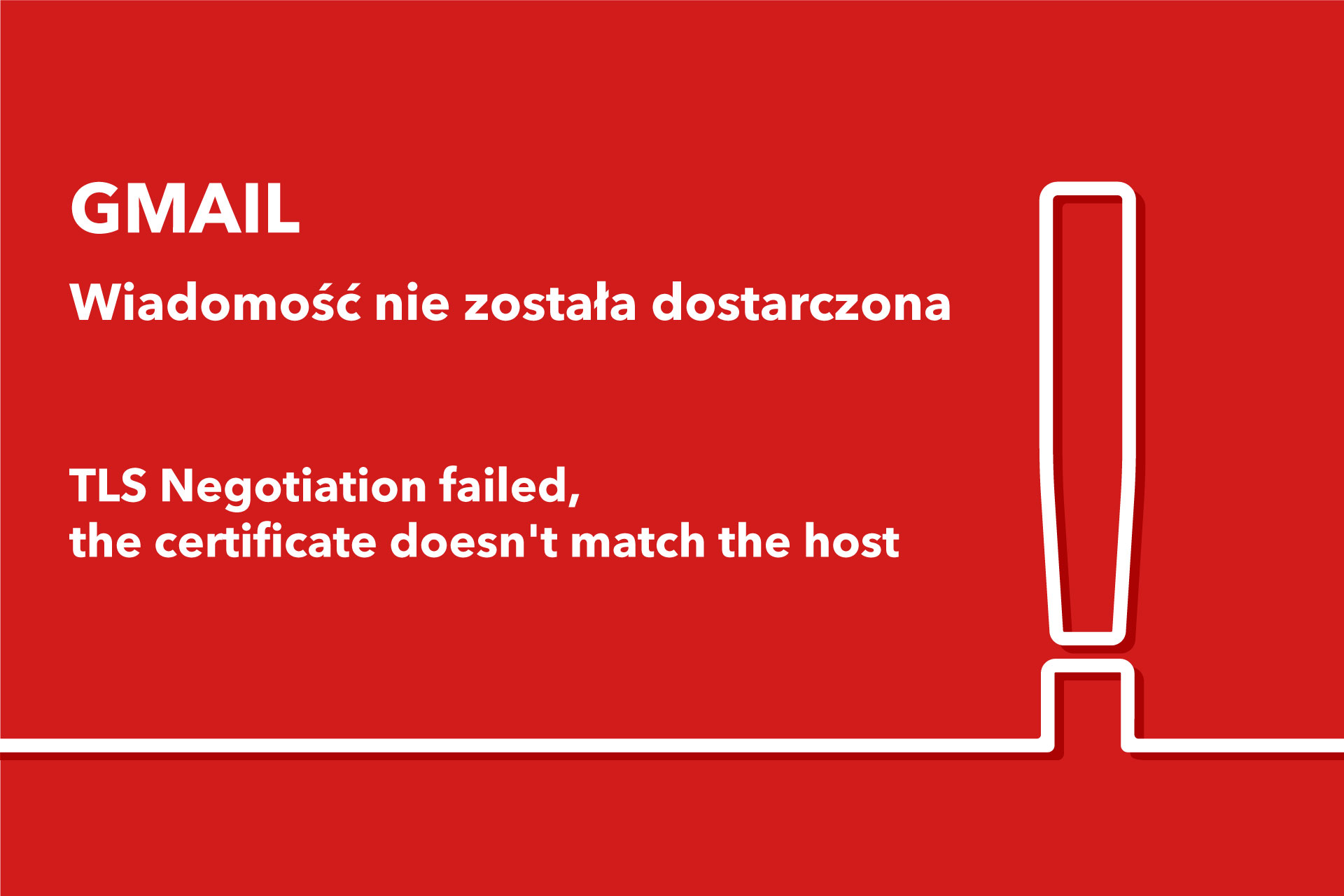 Wiadomość nie została dostarczona TLS Negotiation failed, the certificate doesn't match the host